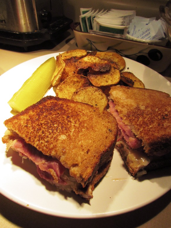 Corned Beef Reuben with Homemade Barbeque Potato Chips